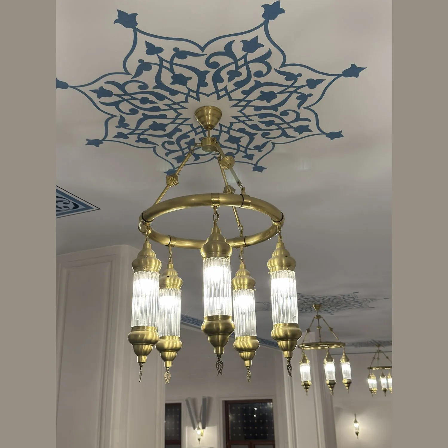 Lustre ottoman à tubes, 5 lampes