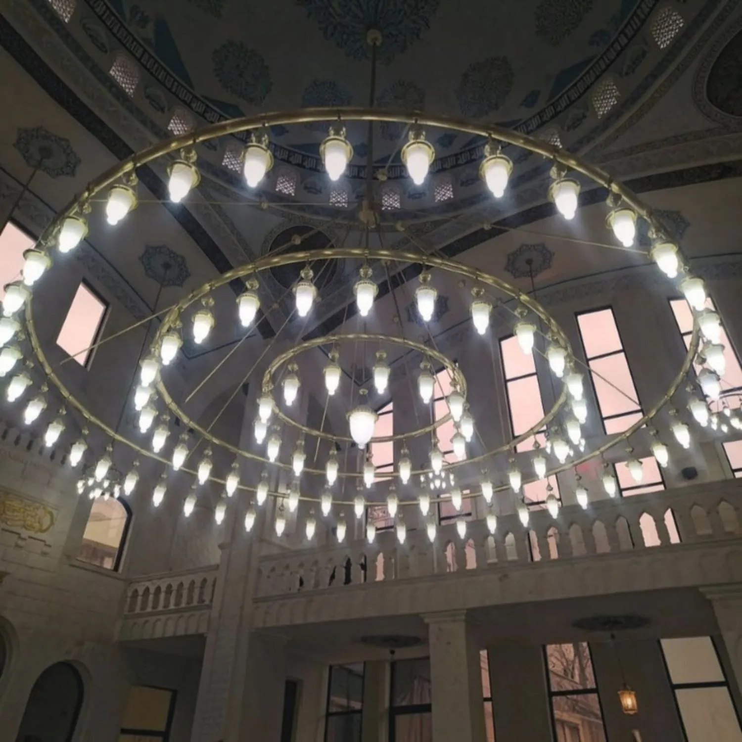 Lustre ottoman à tubes, grand anneau
