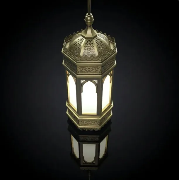Kâbe Tipi Pirinç Fener Avize — detay görünüm 2
