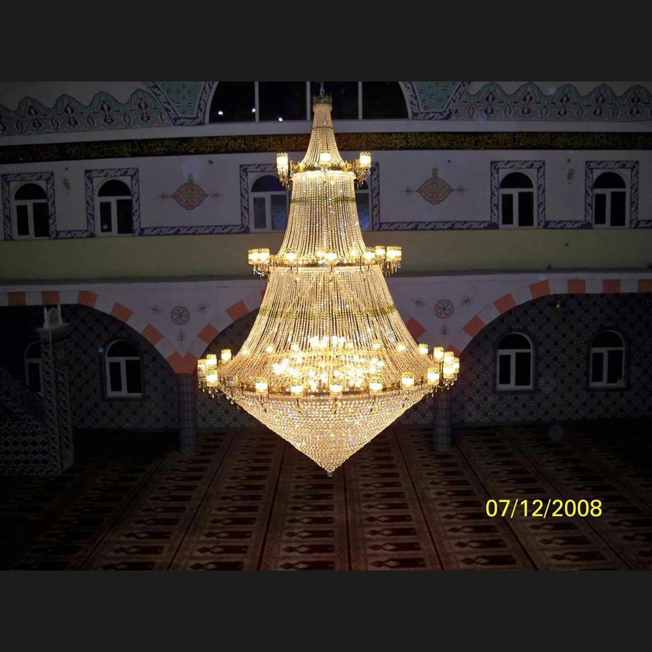 Şelale formlu kristal cami avizesi